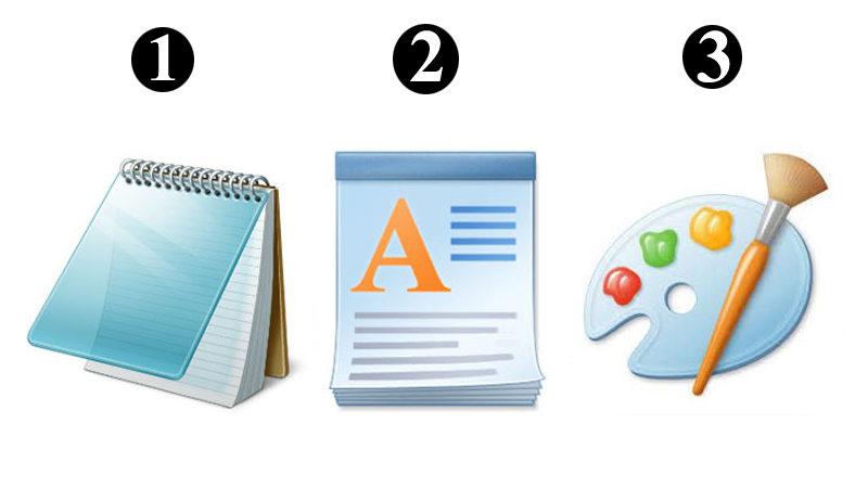 Notepad/WordPad/MS Paint